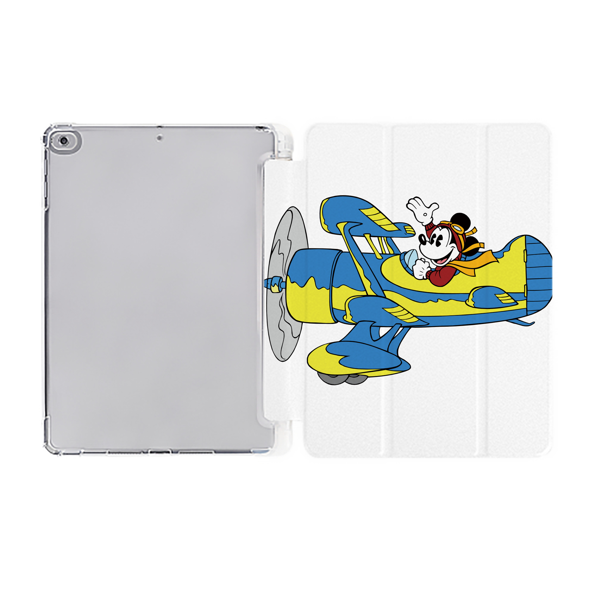 （画像用） ミッキーマウス Mickey Mouse IPad ケース ペン収納付き 三つ折りスタンド PUレザー×シリコン 対応機種9.5/10.5/10.9インチ